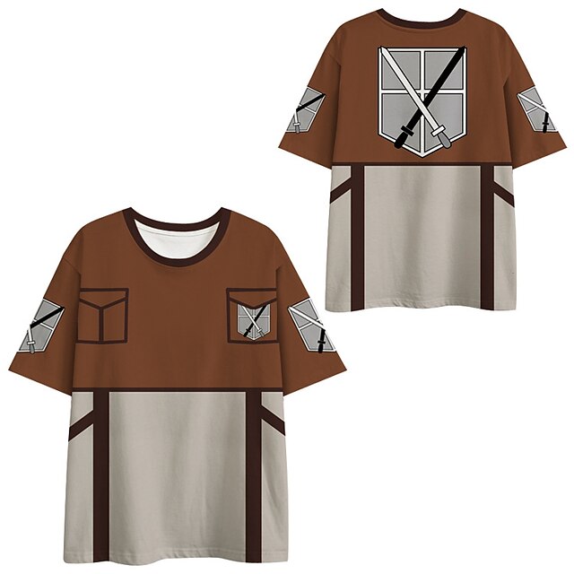 

Inspired by Attack on Titan Levi·Ackerman T-shirt Cartoon 100% Polyester Anime Harajuku Graphic Kawaii T-shirt For Men's / Women's / Couple's