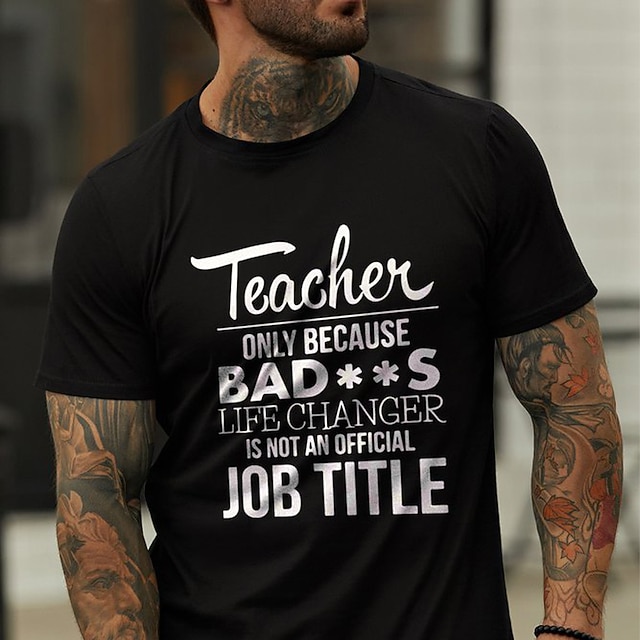 

Men's T shirt Hot Stamping Graphic Prints Letter Crew Neck Casual Daily Print Short Sleeve Tops Lightweight Classic Big and Tall Sports Blue Black Gray
