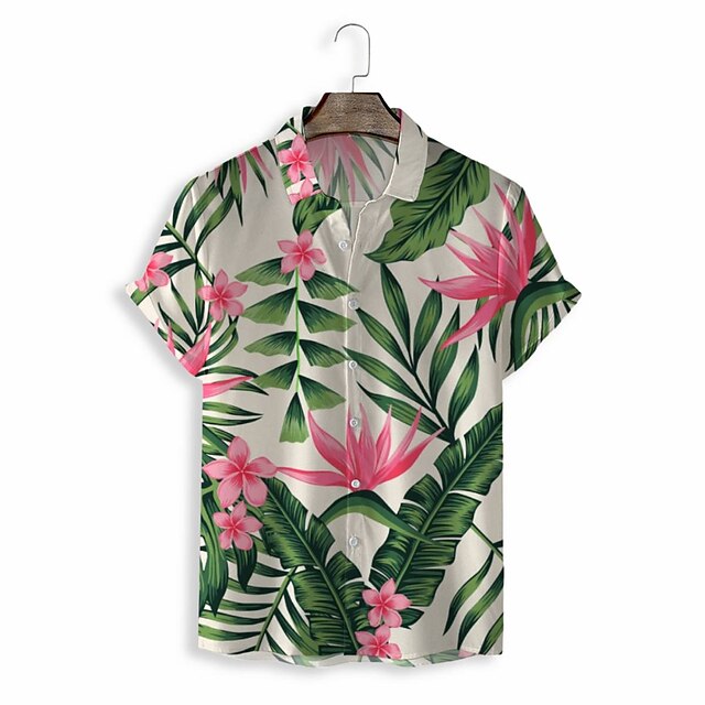 

Men's Shirt 3D Print Graphic Turndown Casual Daily 3D Print Short Sleeve Tops Casual Fashion Classic Green