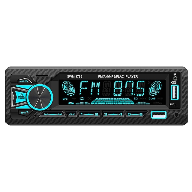  Car Stereo Single DIN Radio with Bluetooth Car Audio Receivers LCD Display Hands-Free Calling Built-in Microphone MP3/2*USB FM Radio Receiver EQ Settings AUX Audio Input TF Suitable for 1Din Car Model