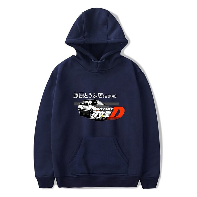 Toys & Hobbies Cosplay & Costumes | Inspired by Initial D Takumi Fujiwara Hoodie Cartoon 100% Polyester Anime Harajuku Graphic K