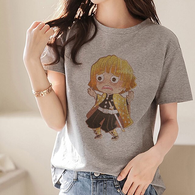 

Inspired by Demon Slayer: Kimetsu no Yaiba Agatsuma Zenitsu Kamado Tanjiro T-shirt Cartoon 100% Polyester Anime Harajuku Graphic Kawaii T-shirt For Men's / Women's / Couple's
