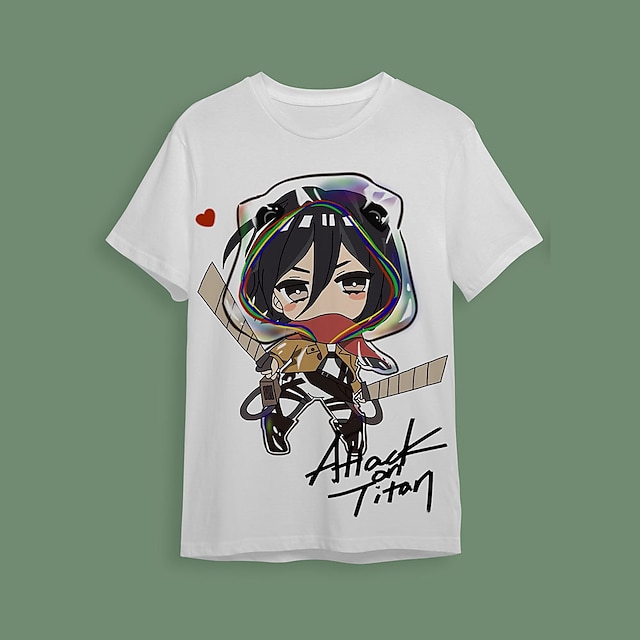 

Inspired by Attack on Titan Mikasa Ackerman T-shirt Anime 100% Polyester Anime 3D Harajuku Graphic T-shirt For Men's / Women's / Couple's