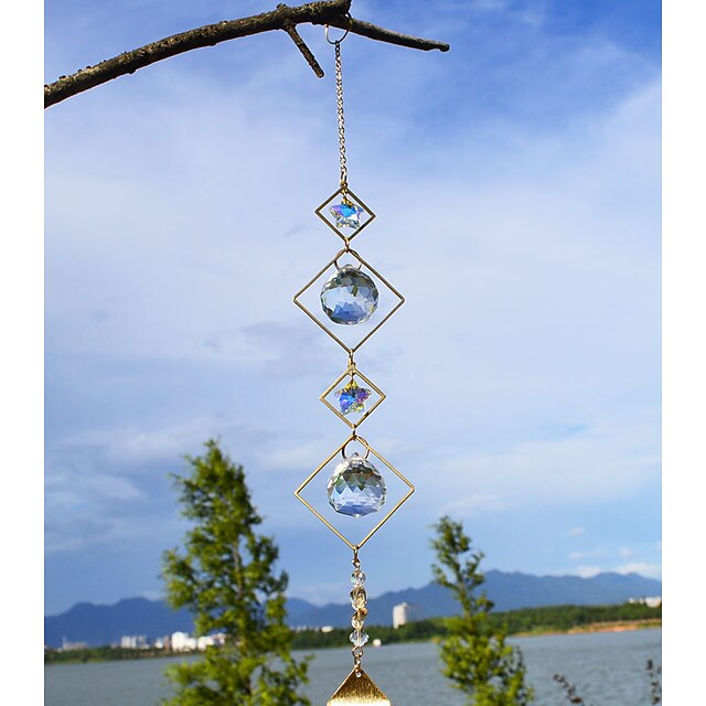  Amatista natural, estrella, luna, accesorios, campanas de viento brillantes, cristal k9, colgante creativo para el hogar