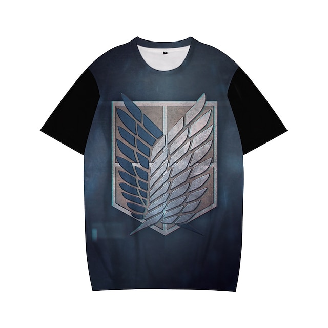 

Inspired by Attack on Titan Eren Yeager T-shirt Cartoon 100% Polyester Anime Harajuku Graphic Kawaii T-shirt For Men's / Women's / Couple's