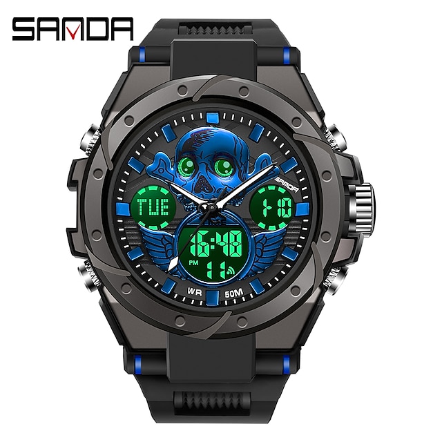  SANDA Digital Watch for Men Analog - Digital Digital Stylish Stylish Tactical Watch Waterproof Calendar Alarm Clock Plastic Silicone Fashion