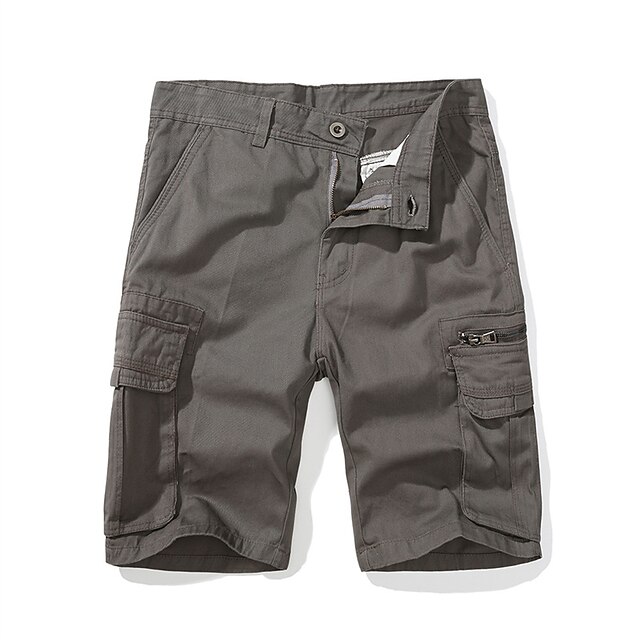 

Men's Casual / Sporty Chino Shorts Zipper Pocket Knee Length Pants Casual Daily Micro-elastic Solid Color Cotton Blend Comfort Breathable Mid Waist ArmyGreen Black Grey Khaki Royal Blue 32 34 36 38 40