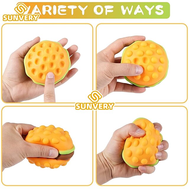 3D Burger Squishys Stress Relief Toy, Hamburger, descompressão