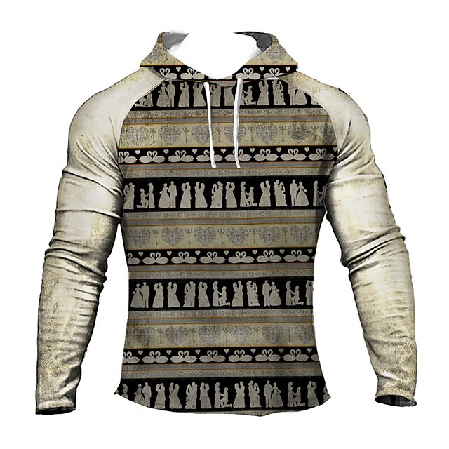 

Men's Unisex Pullover Hoodie Sweatshirt Tribal Graphic Prints Print Daily Sports 3D Print Casual Designer Hoodies Sweatshirts Gray