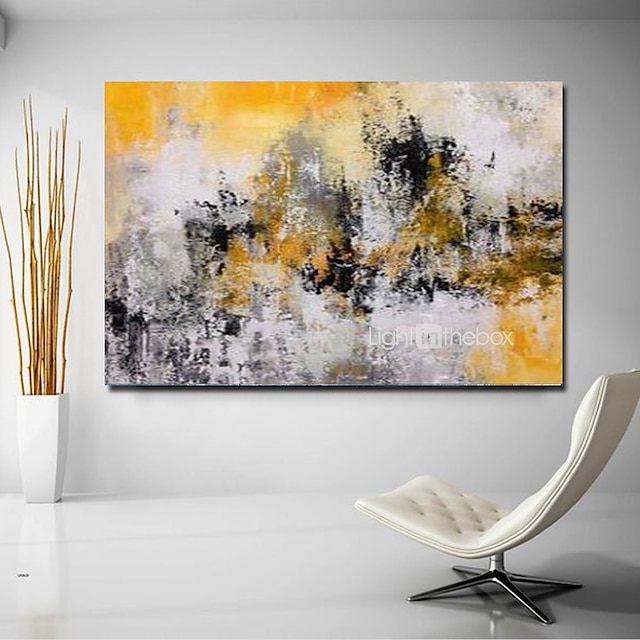  Peinture à l'huile sur toile faite à la main art mural décoration abstraite peinture au couteau paysage jaune pour la décoration intérieure roulé sans cadre peinture non étirée