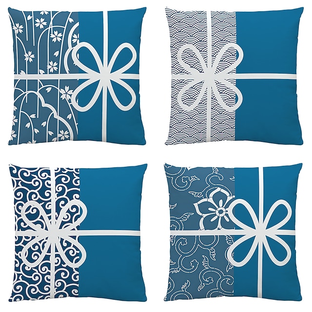 

Splicing Double Side Cushion Cover 4PC Soft Decorative Square Throw Pillow Cover Cushion Case Pillowcase for Bedroom Livingroom Superior Quality Machine Washable Indoor Cushion for Sofa Couch Bed Chair