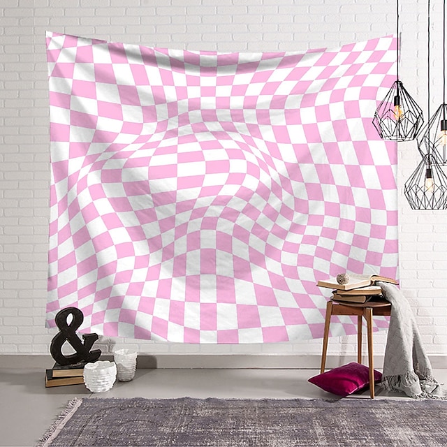 

Geometric Checkerboard Wall Tapestry Art Decor Blanket Curtain Hanging Home Bedroom Living Room Decoration Polyester
