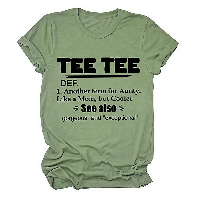 Tee Tee Definition Shirt Another Term for Aunty Shirt Women Casual ...