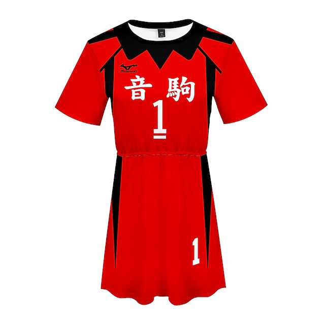 

Inspired by Haikyuu Nekoma high school Dress Cartoon 100% Polyester Anime Harajuku Graphic Kawaii Dress For Women's