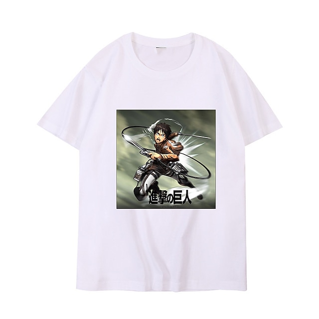 

Inspired by Attack on Titan Mikasa Ackermann Eren Yeager T-shirt Cartoon 100% Polyester Anime Harajuku Graphic Kawaii T-shirt For Men's / Women's / Couple's