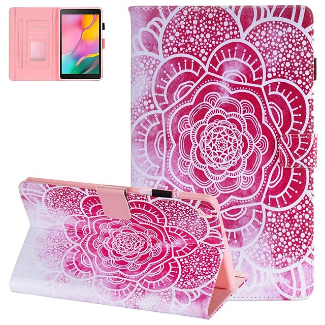 

Galaxy Tab A 8.0 T290 Case Slim Fit PU Leather Folio Kickstand Wallet Protection Case with Card Slots for Samsung Galaxy Tab A 8.0 T290 T295 T297 2019 Release Without S Pen Rose Flower