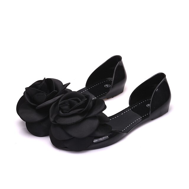 

Women's Sandals Flat Sandals Flat Heel Round Toe Casual Daily PVC Loafer Spring Summer Black Purple Blue