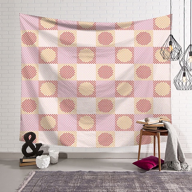 

Geometric Checkerboard Wall Tapestry Art Decor Blanket Curtain Hanging Home Bedroom Living Room Decoration Polyester
