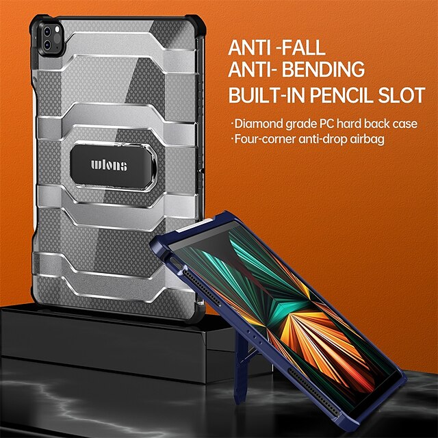 

Tablet Case Cover For Apple iPad 10.2'' 9th 8th 7th iPad Pro 12.9'' 5th iPad mini 6th Pencil Holder Shockproof with Stand Solid Colored Geometric Pattern PC