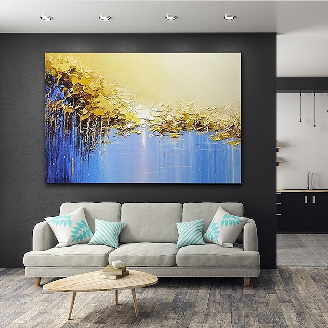 Home & Garden Wall Art | Oil Painting Hand Painted Horizontal Panoramic Abstract Landscape Modern Rolled Canvas (No Frame) - TB8