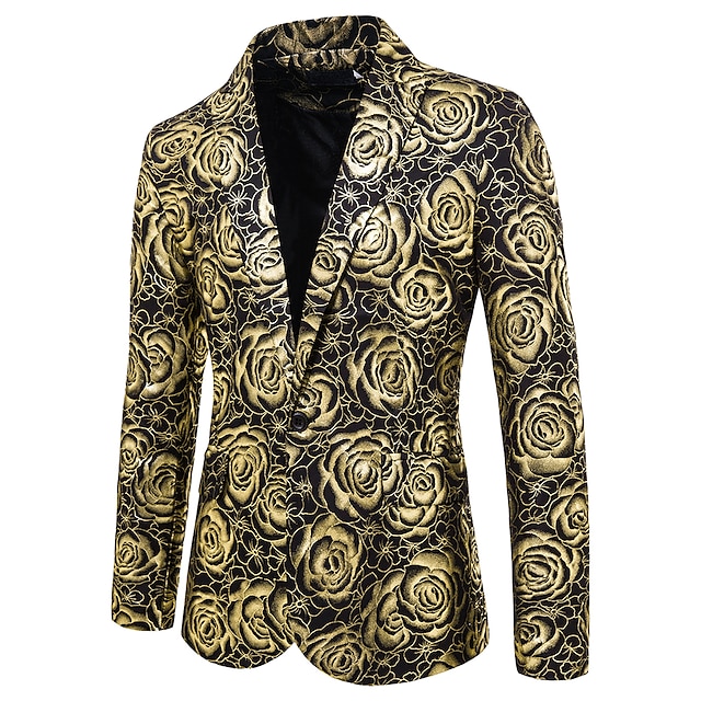 Mens Clothing Mens Outerwear | Mens Blazer Blazer Party Business Business Casual Floral Single Breasted One-button Regular Fit P