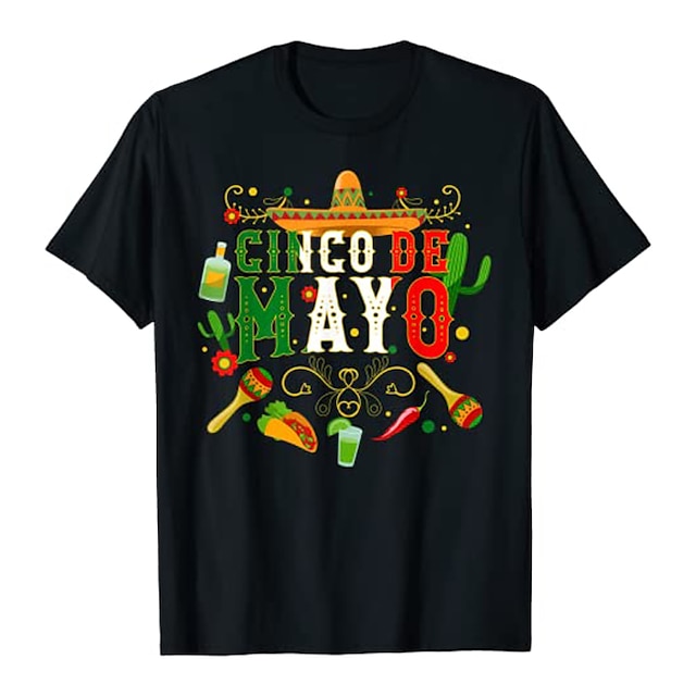 Toys & Hobbies Cosplay & Costumes | Inspired by Cinco de Mayo Fiesta Taco T-shirt Gym Top 100% Polyester Pattern Mexican Funny T