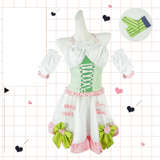 

Inspired by Demon Slayer: Kimetsu no Yaiba Kanroji Mitsuri Anime Cosplay Costumes Japanese Cosplay Suits Dress Sleeves Socks For Women's