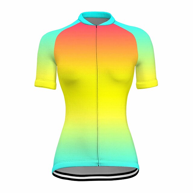 

21Grams Women's Short Sleeve Cycling Jersey Summer Spandex Yellow Gradient Bike Top Mountain Bike MTB Road Bike Cycling Quick Dry Moisture Wicking Sports Clothing Apparel / Stretchy / Athleisure