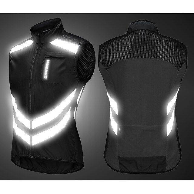 WOSAWE Men's Cycling Vest High Visibility Bike Vest Gilet Windbreaker