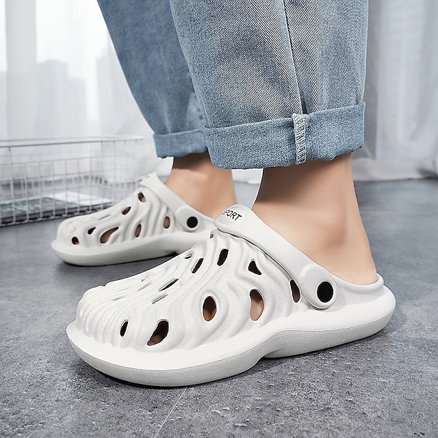 

Unisex Sandals Loafers Slip-Ons Flat Sandals Beach Slippers Casual Beach Daily Beach Walking Shoes EVA(ethylene-vinyl acetate copolymer) White Black Gray Summer