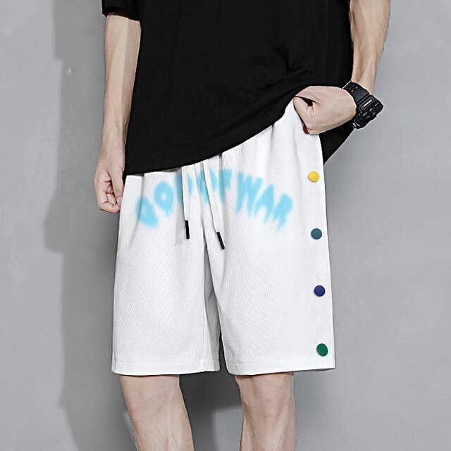 

Men's Shorts Athleisure Baggy Shorts Shorts Drawstring Print Short Pants Daily Micro-elastic Letter Outdoor Sports Mid Waist Green White Black Light Blue M L XL XXL