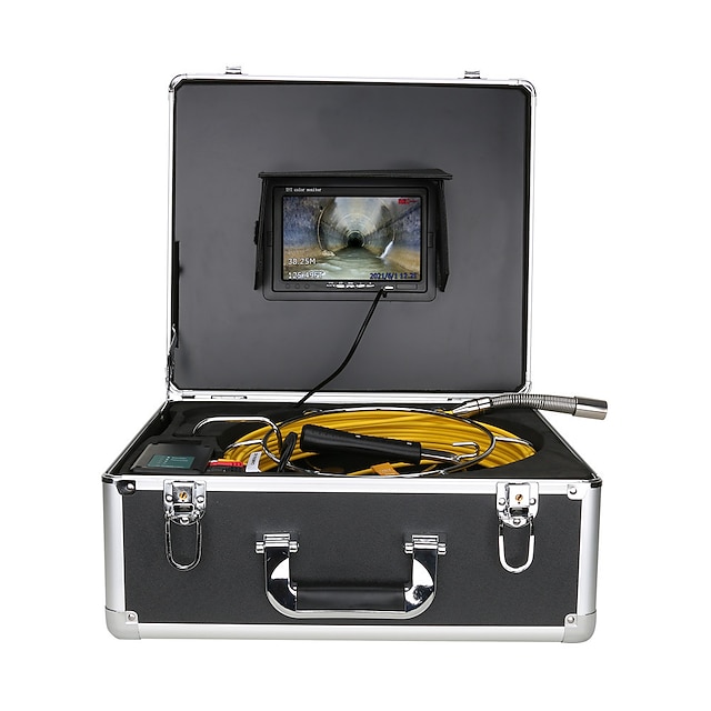 

Industrial Endoscope Camera Digital Borescope with 720P 7 inch Inspection Camera 40.0m(130Ft) 30.0m(90Ft) 20.0m(60Ft) 16 mp Recording Image and Video Function Pipeline 1 mm F927DJTR-20M-30M-40M-50M
