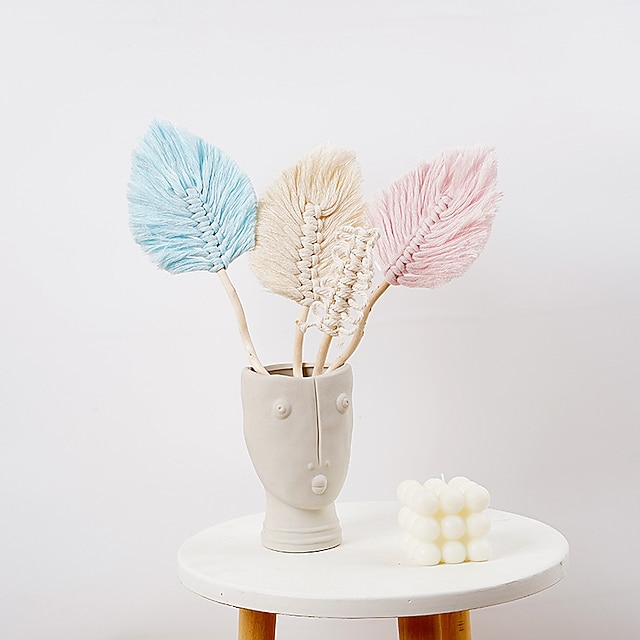 

Handmade Tassel Leaves Decorations Living Room Tabletop Display Bohemian Style Decorative Ornament 1Pc 1030cm