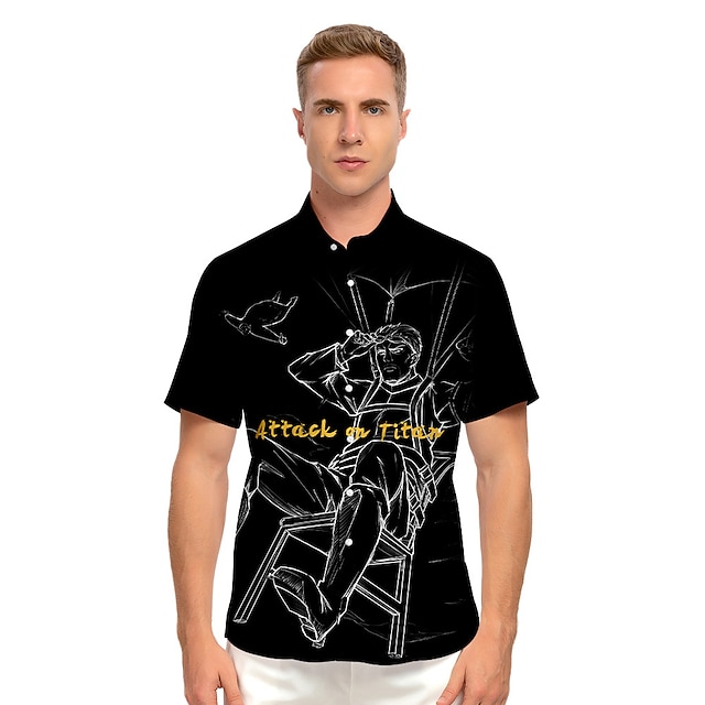 

Inspired by Attack on Titan Eren Yeager Cosplay Costume Cartoon Terylene Anime Harajuku Graphic Kawaii Shirt For Men's / Women's