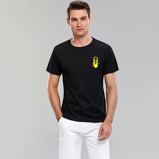 

Men's Unisex T shirt Hot Stamping Graphic Graphic Prints Skull Crew Neck Casual Daily Print Short Sleeve Tops Basic Designer Big and Tall Black