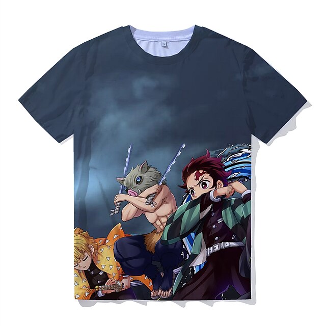 

Inspired by Demon Slayer Kamado Tanjirou T-shirt Cartoon 100% Polyester Anime Harajuku Graphic Kawaii T-shirt For Men's / Women's / Couple's