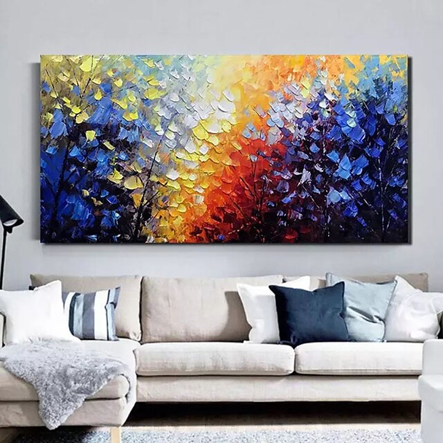 Home & Garden Wall Art | Oil Painting Hand Painted Vertical Abstract Landscape Classic Modern Rolled Canvas (No Frame) - SO33414