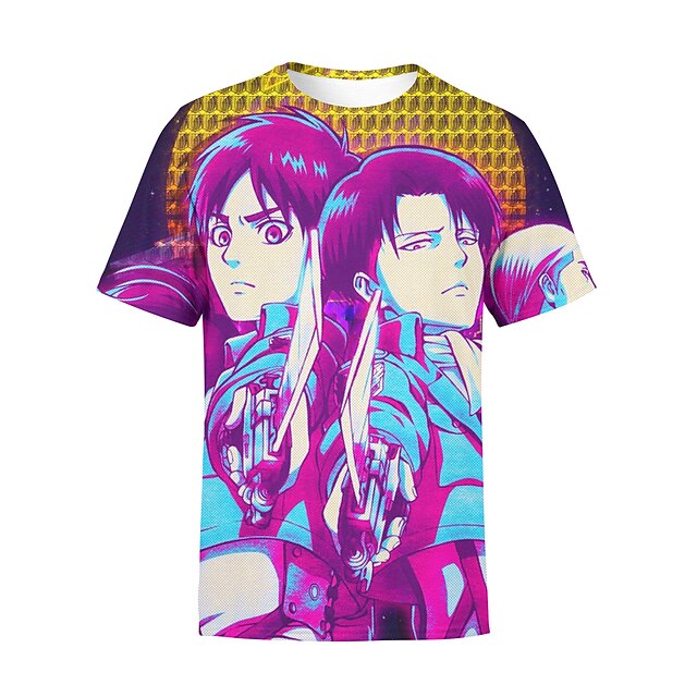 

Inspired by Attack on Titan Eren Jaeger Cosplay Costume T-shirt 100% Polyester Pattern Harajuku Graphic Kawaii T-shirt For Men's / Women's / Couple's