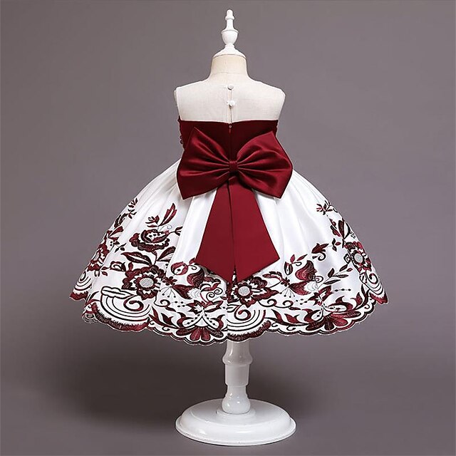 

Kids Little Girls' Dress Flower Skater Dress Party Daily Bow Blue Purple Wine Knee-length Sleeveless Elegant Cute Dresses Children's Day Spring Summer Slim 3-10 Years