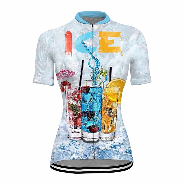 

21Grams Women's Short Sleeve Cycling Jersey Summer Spandex Blue Bike Top Mountain Bike MTB Road Bike Cycling Quick Dry Moisture Wicking Sports Clothing Apparel / Stretchy / Athleisure