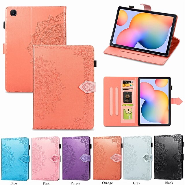 

Tablet Case Cover For Samsung Galaxy Tab A7 S6 Lite Portable Pencil Holder Card Holder Graphic Solid Colored PU Leather TPU