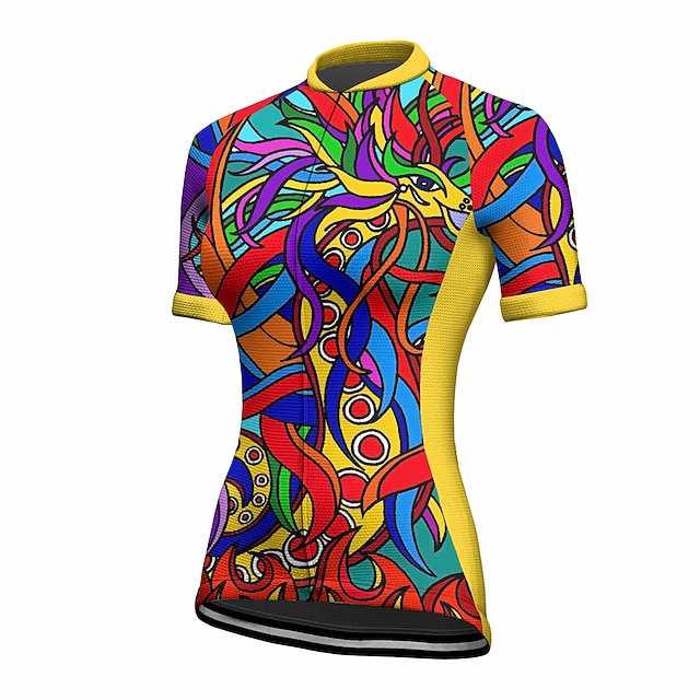 

21Grams Women's Short Sleeve Cycling Jersey Summer Spandex Yellow Bike Top Mountain Bike MTB Road Bike Cycling Quick Dry Moisture Wicking Sports Clothing Apparel / Stretchy / Athleisure
