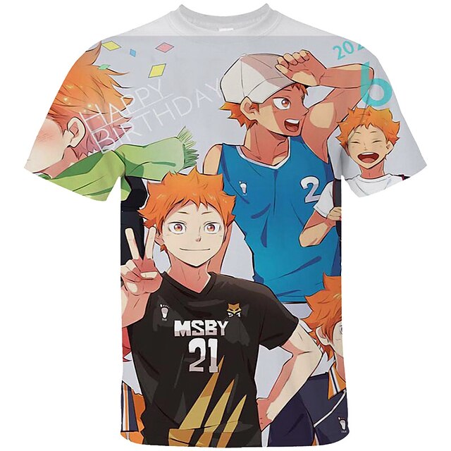 

Inspired by Haikyuu Hinata Shoyo Nekoma high school T-shirt Cartoon 100% Polyester Anime Harajuku Graphic Kawaii T-shirt For Men's / Women's / Couple's