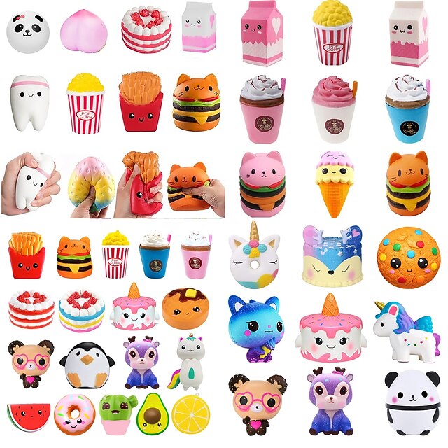 

4/6/8/10pcs Chocolate Biscuits Cheese Cute Squishy Slow Rising Squeeze Squishies Toy Scented Stress Relief Toys Gift for Kids