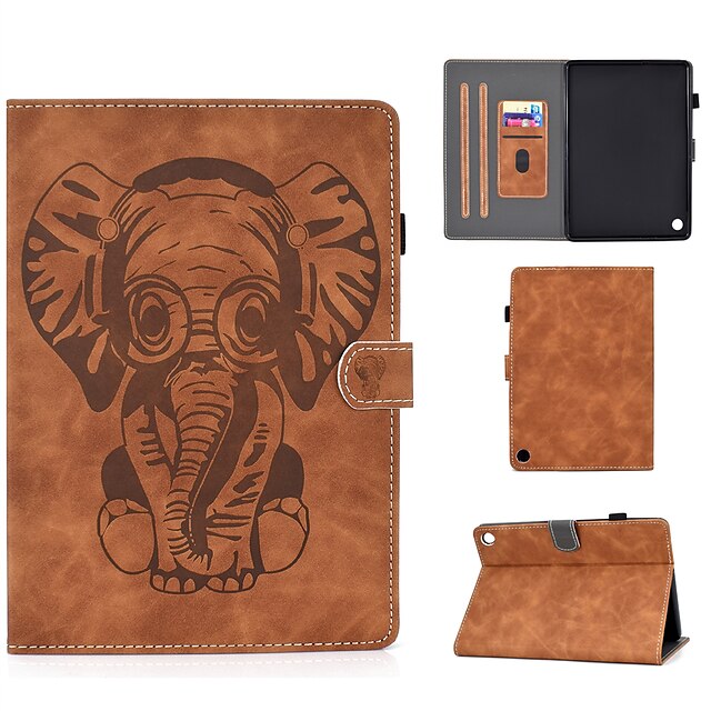 

Tablet Case Cover For Amazon Kindle Fire HD 8 / Plus 2020 Fire HD 10 2019/2017 Fire HD 8 (2017) Fire 7 (2017) Portable Shockproof Dustproof Solid Colored PU Leather