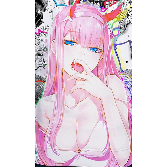 Toys & Hobbies Cosplay & Costumes | Inspired by Ahegao Zero Two Hentai Hoodie Anime 100% Polyester Anime 3D Harajuku Graphic Hoo