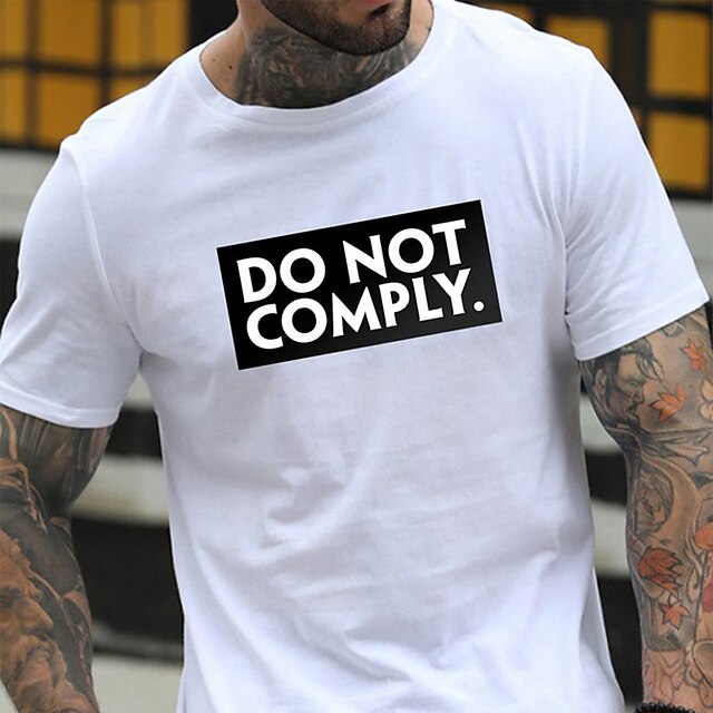 

Men's T shirt Hot Stamping Graphic Prints Letter Crew Neck Casual Daily Print Short Sleeve Tops Lightweight Comfortable Big and Tall Sports Blue White Black