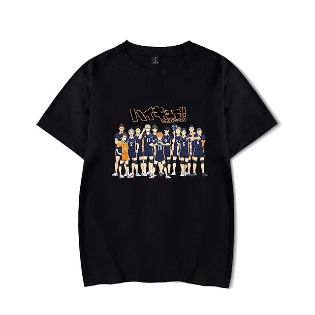 

Inspired by Haikyuu Hinata Shoyo Nekoma high school T-shirt Cartoon 100% Polyester Anime Harajuku Graphic Kawaii T-shirt For Men's / Women's / Couple's