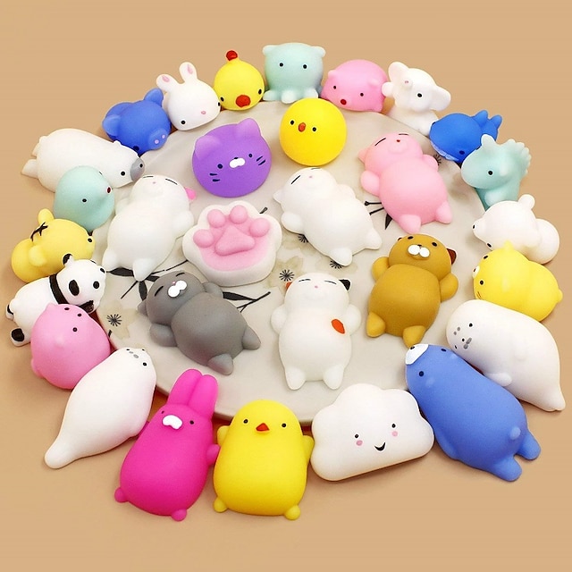 Finger Toy Squishies Fidget Toy Reliever 30 pcs Portable Gift Stress and Anxiety Relief Flexible Durable Non-toxic Rising Mochi For Adults' Men Boys and Girls Home3 9041207 2022 – $12.99