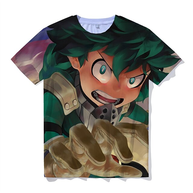 

Inspired by My Hero Academia Deku T-shirt Cartoon 100% Polyester Anime Harajuku Graphic Kawaii T-shirt For Men's / Women's / Couple's